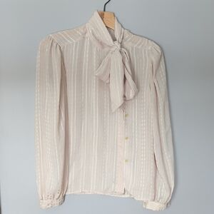 Elegant Cream Blouse with Bow Detail